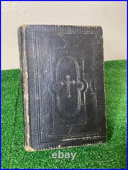 Vintage antique 1902 German Bible Die Bibel movie Halloween prop arcane book