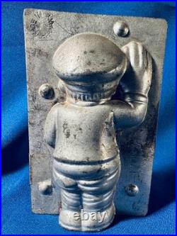 Vintage antique German chocolate mold Policeman Stop traffic Van Emden Co, N. Y