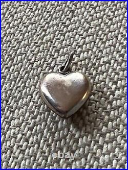 Vintage antique Rare 800 Silver German puffy Heart with Pearl