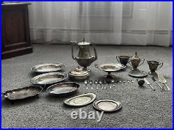 Vintage dishes sets, German Silver, Silver Plated