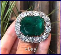 Vintage old cut diamond silver octagon Emerald German royal brooch for her