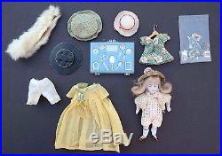 Vtg 1900's ANTIQUE MINI 4 KESTNER BISQUE Doll Painted Socks 130/072 & Acc