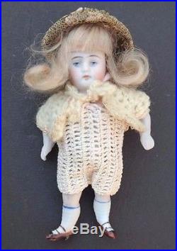 Vtg 1900's ANTIQUE MINI 4 KESTNER BISQUE Doll Painted Socks 130/072 & Acc