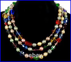 Vtg 20's Art Deco Great Gatsby German Glass Bead Necklace Flapper Signed Germany