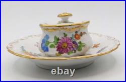 Vtg Antique German Dresden Richard Klemm Hand Painted Floral Porcelain Inkwell Vtg Antique German Dresden Richard Klemm Hand Painted Floral Porcelain Inkwell
