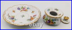 Vtg Antique German Dresden Richard Klemm Hand Painted Floral Porcelain Inkwell Vtg Antique German Dresden Richard Klemm Hand Painted Floral Porcelain Inkwell