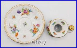 Vtg Antique German Dresden Richard Klemm Hand Painted Floral Porcelain Inkwell Vtg Antique German Dresden Richard Klemm Hand Painted Floral Porcelain Inkwell