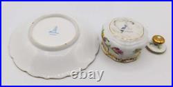 Vtg Antique German Dresden Richard Klemm Hand Painted Floral Porcelain Inkwell Vtg Antique German Dresden Richard Klemm Hand Painted Floral Porcelain Inkwell