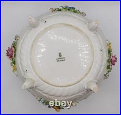 Vtg Antique German Von Schierholz Hand Painted Porcelain Centerpiece Cherub Bowl