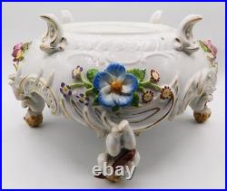 Vtg Antique German Von Schierholz Hand Painted Porcelain Centerpiece Cherub Bowl