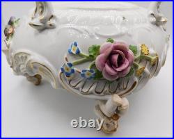 Vtg Antique German Von Schierholz Hand Painted Porcelain Centerpiece Cherub Bowl