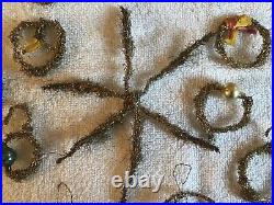 WOW Antique VINTAGE GERMAN TINSEL Christmas ORNAMENTS Feather Tree Decorations