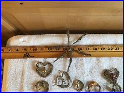 WOW Antique VINTAGE GERMAN TINSEL Christmas ORNAMENTS Feather Tree Decorations