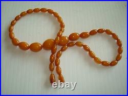 WWII German Mined Amber Unique Beaded Necklace 29.7 grams