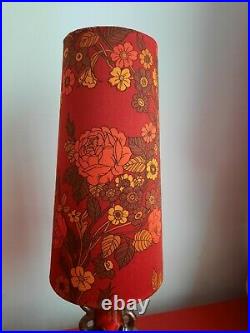West German Lamp Base And Matching 70s Fabric Lampshade retro mid century 60s