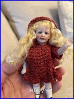 Wonderful Antique All Bisque 4.75 German Character Doll With Original Outfit Wonderful Antique All Bisque 4.75 German Character Doll With Original Outfit