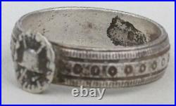 Ww1 GERMAN Helmet RING Swords Imperial German Army WWI Wound Badge 1918 Silver83