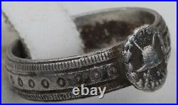 Ww1 GERMAN Helmet RING Swords Imperial German Army WWI Wound Badge 1918 Silver83