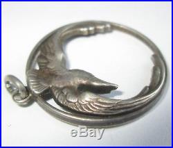 Ww2 Vintage Antique German Silver Luftwaffe Eagle Military Pendant Fob Keepsake