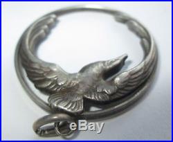 Ww2 Vintage Antique German Silver Luftwaffe Eagle Military Pendant Fob Keepsake
